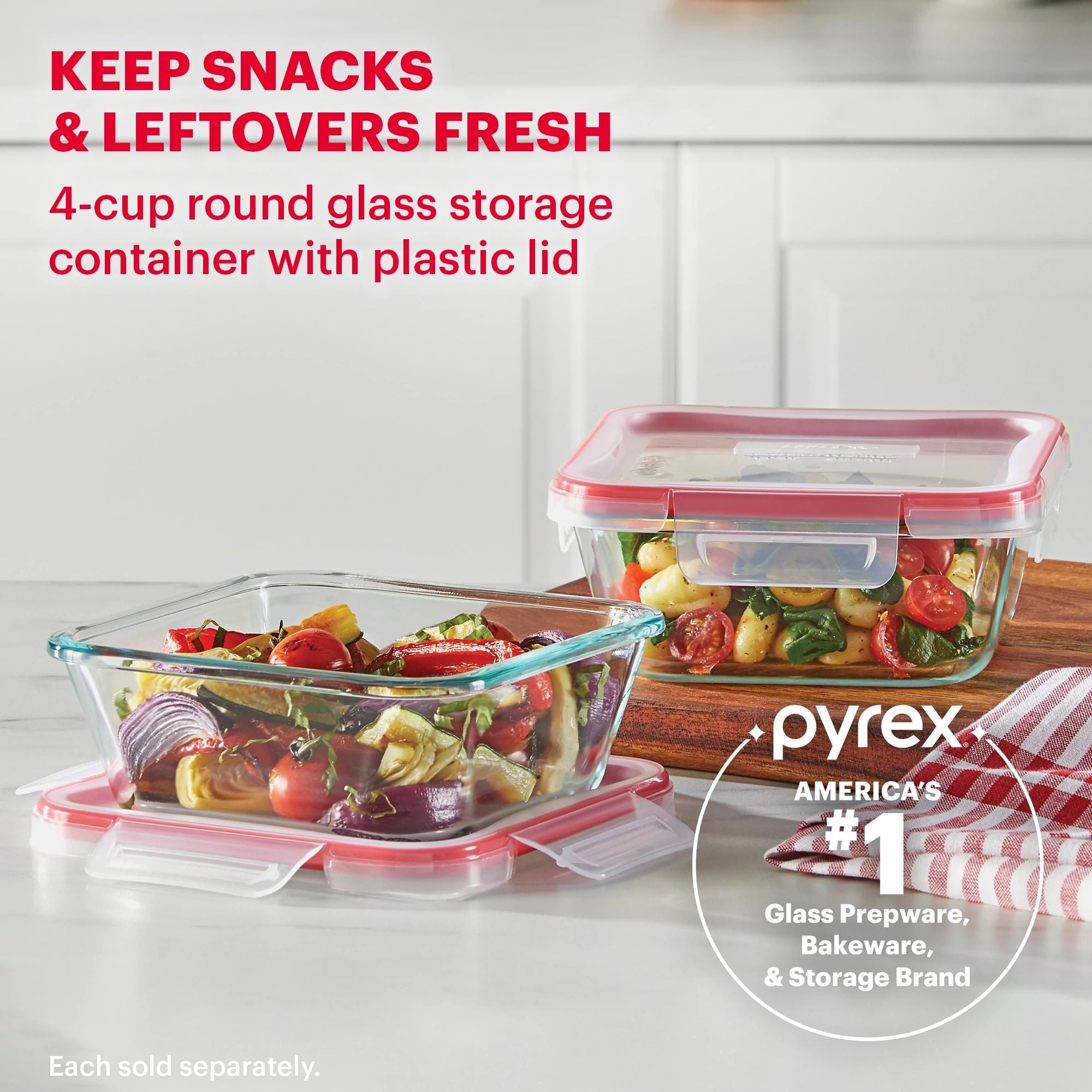 Pyrex® Freshlock™ 4-cup Square Glass Storage - Image 3